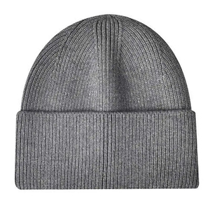 Gorro de Punto Gris Unisex, Gorro de Invierno de Color Sólido con Diseño de Borde Plegado para Adultos, Circunferencia de Cabeza de 56-58 cm, Estilo Casual - Product Image 3
