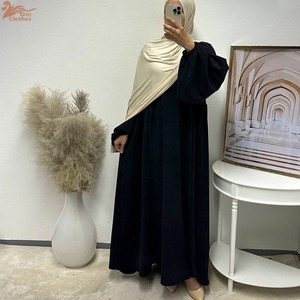 Robe modeste de style arabe islamique pour femmes, Abaya Khimar à manches chauve-souris, Burqa Caftan, robe droite à motif uni pour la prière - Product Image 2