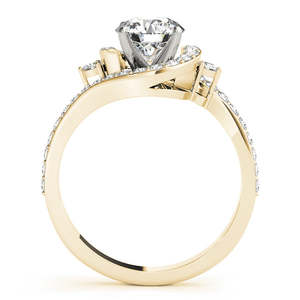 18K Yellow Gold <b>Fine</b> <b>Jewelry</b> <b>Set</b> Diamond Halo Swirl Bridal with 0.77ct - Product Image 3