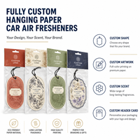 Désodorisant de voiture suspendu au parfum Oud botanique et thé au lait, avec logo personnalisé, longue durée, collection assortie, boîte de présentation pour la vente au détail