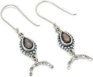 Meilleur Design Quartz Fumé Pierre Précieuse À La Main Simple 925 Solide Boucles D'oreilles En Argent Sterling Pour Les Femmes Mode Dangle Boucles D'oreilles Bijoux - Product Image 1