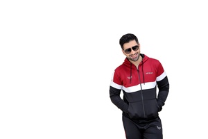 ชุดออกกำลังกายแขนยาวมีฮู้ดสำหรับผู้ชายชุดวิ่งออกกำลังกาย2ชิ้นสำหรับฤดูหนาวฤดูใบไม้ร่วง - Product Image 4