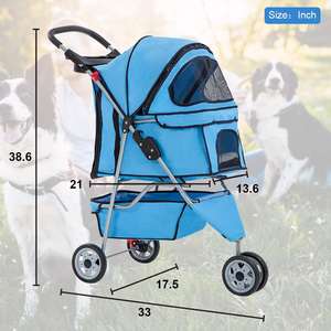 TH-PPS-019 High Quality Pet Stroller with Thick Cushion Adjustable <b>Canopy</b> and Custom Logo Available for Export - Product Image 5