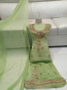 2022 Venta caliente pakistaní indio trabajo hecho a mano gasa vestido de novia Salwar Kameez traje para adultos ropa de boda de verano para mujeres - Product Image 2