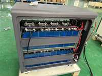 Boîtier de batterie DIY grande capacité 32 kWh pour cellules MB56 628Ah/314Ah, BMS JK 300A, écran 4,3 pouces, boîte mobile en acier renforcé 48V/51,2V