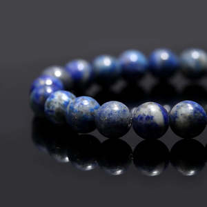 Lapis Bead 8 mm Smooth Round Crystals <b>Bracelet</b> 7 Inches <b>Ball</b> Shape for Gift - Product Image 5