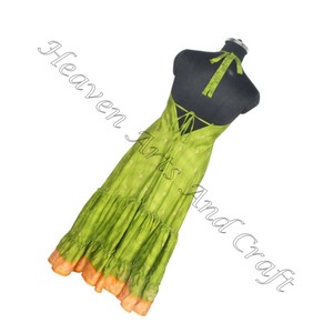 Vestido Sari de seda Vintage indio ligero de verano para mujer, vestido de seda Sari, vestido elegante de cena para mujer, vestido de noche sin mangas - Product Image 4