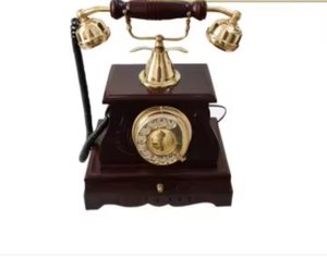 Adornos de teléfono de hierro modernos de mediados de siglo, modelo de teléfono manual antiguo hecho a mano, decoración del hogar, montaje en pared, uso interior - Product Image 4