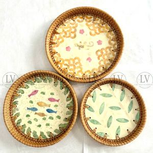 Plateau de service en rotin avec incrustation pour vadrouille Taille personnalisée pour le café de table et les articles de cuisine Vente en gros du Vietnam - Product Image 3