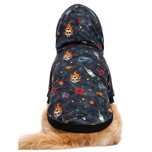 Sweat-shirt à capuche pour chien Rock And Roll avec imprimé graphique, en polaire doux, confortable et chaud, pour l'hiver - Product Image 2