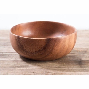 Vente en gros de bols ronds en bois durables, bols en bois d'acacia naturel de qualité alimentaire, ensemble de bols pour salade, pâtes, collations, vaisselle en bois personnalisée B2B - Product Image 2