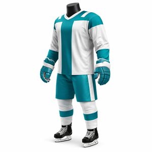 Uniforme de hockey sobre hielo personalizado, conjunto de camiseta y pantalones cortos sublimados, ropa de equipo para adultos, fabricante OEM ODM - Product Image 3