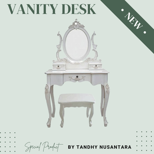 Miroir de coiffeuse de bureau de maquillage de conception française de vente chaude avec la couleur blanche de tabouret pour des meubles de chambre à coucher - Product Image 5