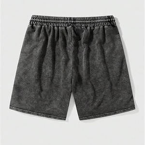กางเกงขาสั้นลำลองสไตล์ไฮสตรีทสุดเทรนดี้สำหรับผู้ชาย แห้งเร็ว รับสกรีนโลโก้ ระบายอากาศได้ดี ผ้าฝ้าย 100% ล้างสีแบบ Acid Wash จำหน่ายจำนวนมาก - Product Image 1