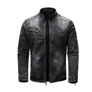 Service OEM Veste en jean de haute qualité avec impression de logo personnalisé pour hommes femmes col montant tissu de toile - Product Image 6