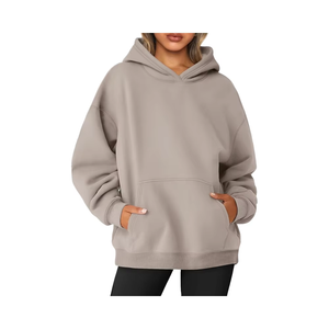 Sweat à capuche en polaire ample surdimensionné pour femmes vêtements chauds d'hiver avec poches avant pour l'entraînement de rue Jogging porter motif 3D - Product Image 1