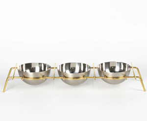 Gold Colour Metal <b>Serving</b> Date <b>Bowl</b> With Stand Platter Unique Design New Tray for Parties <b>Serving</b> Chocolate Fruits Usage - Product Image 6