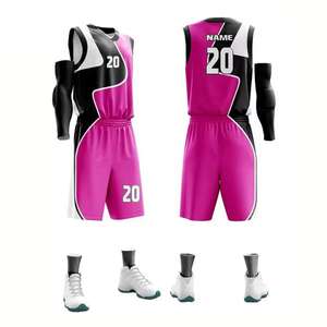 Conjunto de uniforme de baloncesto personalizado de alta calidad logotipo bordado cosido Reversible conjunto de pantalones cortos de baloncesto - Product Image 3