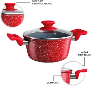 Ensemble de casseroles à induction de style classique 7 pièces Couleur volcanique Revêtement en marbre Aluminium Antiadhésif Poêles Pots pour une utilisation en cuisine - Product Image 4