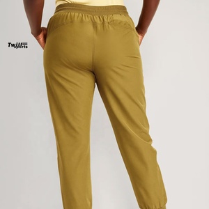 Nouveauté pantalons épais d'hiver pour femmes pantalons leggings en toile de couleur unie pantalons de survêtement empilés à l'avant plat - Product Image 4