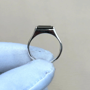 Anillo de sello para hombre Anillo de ónix negro natural Plata de Ley 925 Rectángulo Declaración Joyería Fábrica Venta al por mayor Fabricante personalizado - Product Image 6