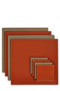 Wholesale PU Leather Handmade Decor Pad Printed Customized Coffee <b>Placemat</b> Cup Coaster for Drink Eco Friendly - Product Image 5