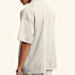 Nueva llegada hombres de alta calidad 100 algodón lavado ácido 250Gsm peso pesado Vintage hombres camiseta personalizada en blanco Vintage camiseta - Product Image 6