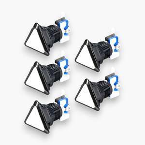 Lot de 5 boutons poussoirs triangulaires d'arcade avec éclairage LED et micro-interrupteur à actionnement momentané, 12V CC, en plastique et métal - Product Image 1