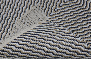 พรมปูพื้นแบบหนาลายเรขาคณิตสีน้ำตาลสีฟ้าสีขาวแบบย้อนกลับได้ทันสมัยผ้าปอกระเจาผ้าฝ้ายทอสำหรับใส่สวดมนต์ในบ้านปิกนิก - Product Image 5