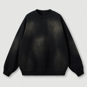 Sudadera de Cuello Redondo para Hombre, 100% Algodón, Lavado Ácido, Hombros Caídos, Personalizable con Logotipo, Alta Calidad - Product Image 5
