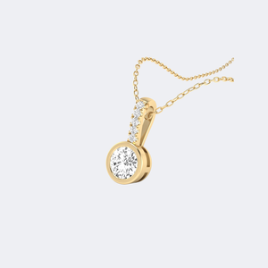 Collier pendentif solitaire serti de diamants ronds de 0,65 carat, or 14 carats, diamants de laboratoire couleur D, pureté VVS, bijoux minimalistes pour femmes - Product Image 6