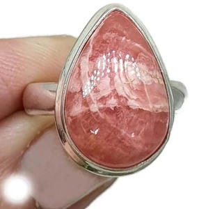 Beau Rhodochrosite 13x18mm Marquise Forme Gemme Lunette Ensemble Bague En Argent Bijoux Faits À La Main Pour Cadeau D'anniversaire - Product Image 2