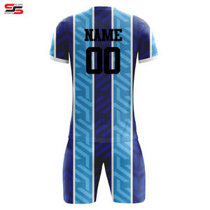 Nom et numéro imprimés sur mesure Uniforme de football 100% polyester Maillot de football respirant à séchage rapide pour hommes et enfants - Product Image 2