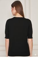 Blusa de punto con cuello redondo para mujer, informal, elegante y cómoda, transpirable