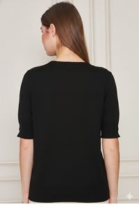 Blusa de punto con cuello redondo para mujer, informal, elegante y cómoda, transpirable - Product Image 3