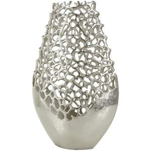 Pot de fleurs et vase en aluminium J N Crafts, design moderne, artisanat d'intérieur/extérieur, article décoratif pour table, bureau, mariage, fête - Product Image 4