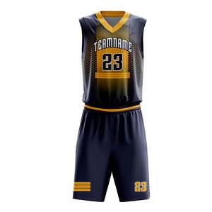 Uniforme de baloncesto profesional por sublimación, conjunto de camiseta y pantalones cortos de entrenamiento para hombre, tela duradera de secado rápido - Product Image 2