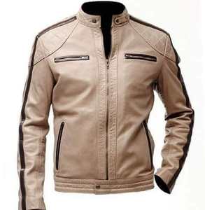 Chaqueta de motorista de cuero genuino personalizada para hombre, cuello levantado de alta calidad, transpirable, estilo clásico de motocicleta, marrón, satén de invierno, 4XL - Product Image 4