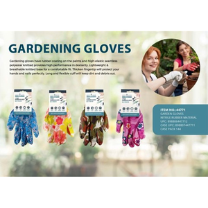 Guantes de Jardinería de Poliéster Recubiertos de Látex y Goma, Guantes de Trabajo Antideslizantes con Característica Impermeable - Product Image 1