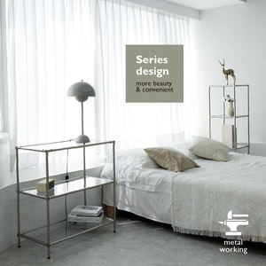 ชั้นวางโชว์กระจก3ชั้นท่อโครเมี่ยมทันสมัยที่เก็บของในบ้าน - Product Image 3