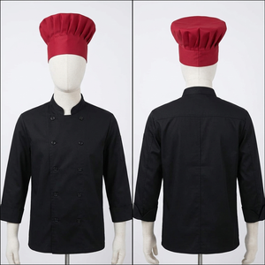 Premium Chef Cap Breathable Mesh Polyester Cotton 180 GSM <b>Black</b> White Adjustable Elastic Band Embroidered Logo - Product Image 6