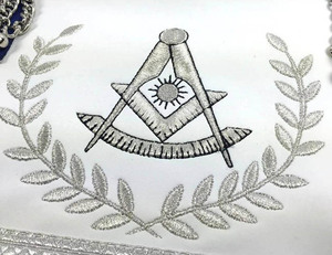 Tablier maçonnique de haute qualité, personnalisé, pour maîtres maçons, brodé à la main, rectangulaire, avec épingle de sûreté, bleu, Loge - Product Image 3