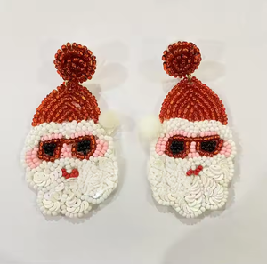 Pendientes de gota de cuentas de semillas de diamantes de imitación de diseñador, joyería de aro de moda para mujer, estilo clásico, ropa de fiesta de Navidad hecha a mano en la India - Product Image 5