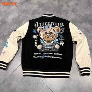 แจ็คเก็ตเบสบอลผู้ชายหนังแท้ปกตั้งสำหรับฤดูหนาว - Product Image 4