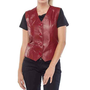 <b>Women</b> Leather Vest Sleeveless Motorcycle Biker <b>Waistcoat</b> Genuine Leather Made <b>Women</b> Fashion Top - Product Image 1