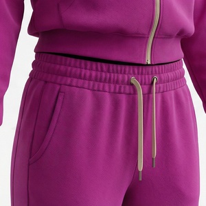 Conjuntos Deportivos de Felpa de Algodón Puro para Mujer, Elegantes, con Etiqueta de Logotipo Personalizable, de Alta Calidad, Suaves y Cálidos para Gimnasio - Product Image 5