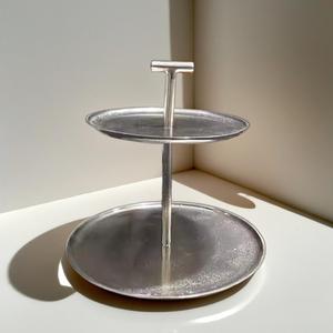 2-Tier round Aluminium <b>Cake</b> <b>Stand</b> Dishes & Plates - Product Image 4