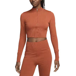 Top zippé et pantalon évasé vintage pour femmes ensemble de jogging survêtement en laine personnalisé pour l'hiver Streetwear lavé 2026 - Product Image 2