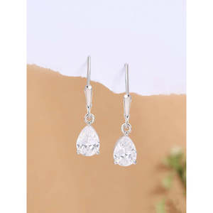 ต่างหูเพชรรูปหยดน้ำสำหรับผู้หญิง - Product Image 3