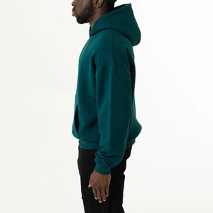 Sweat-shirts à capuche pour hommes en coton 100% de haute qualité, poids lourd 350 g/m², respirants, avec logo personnalisé, design noir pour l'hiver - Product Image 4